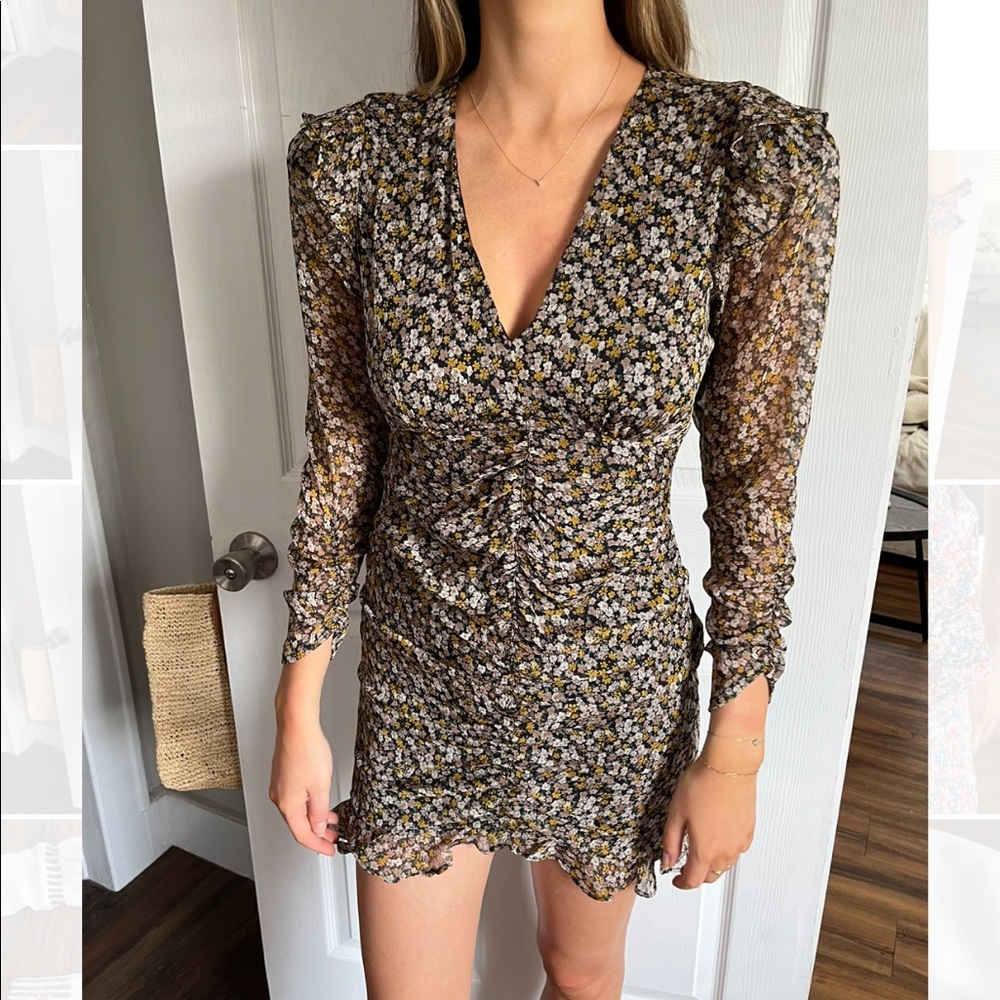 ASTR Long Sleeve Fall Floral Mini Dress